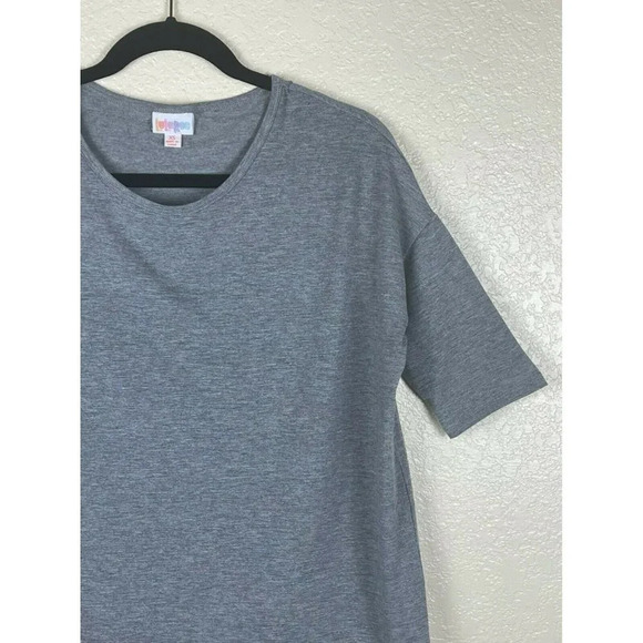 LULAROE Blouse Women's Sz XS Irma Tunic Retro Cassette Tape Hi-Low Hem Gray - Picture 4 of 8